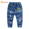 new Spring Autumn Cute Cartoon Printed Casual Ripped Jeans size 234t