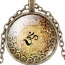 OM Yoga Glass Cabochon Necklace