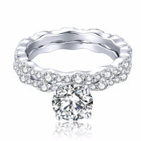 Silver Ring Set for Women Wedding Engagement - sparklingselections