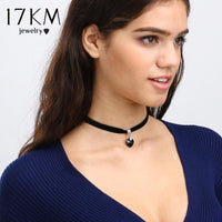 Heart Velvet Choker Pendant Necklaces For Woman - sparklingselections