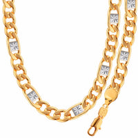 Men Two Tone Gold Color Necklace Set - sparklingselections