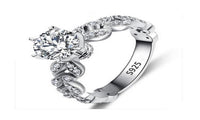 Cubic Zirconia White Gold Wedding Engagement Women Rings - sparklingselections