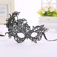 Lace Mask Halloween Black Cutout Prom Party Mask - sparklingselections