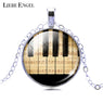 Piano Keyboard Picture Pendant Necklace