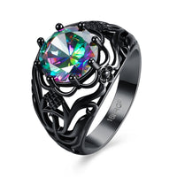 Trendy Black Big Hollow Ring for Women - sparklingselections