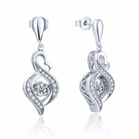 Silver Infinity Drop Long Hanging Earrings for Women - sparklingselections