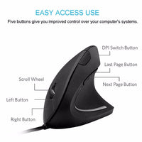 New Shark-shaped Vertical Grip Ergonomic Optical Mouse - sparklingselections