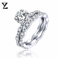 Silver Ring Set for Women Wedding Engagement - sparklingselections