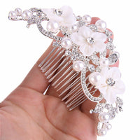 Leaf Flower Hair Comb Women Hair Jewelry - sparklingselections