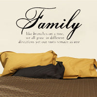 New Motto Family Like Branches DIY Removable Wall Sticker - sparklingselections