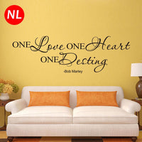 One Love One Heart Quote Art Wall Stickers For Living Room - sparklingselections