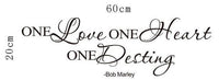 One Love One Heart Quote Art Wall Stickers For Living Room - sparklingselections