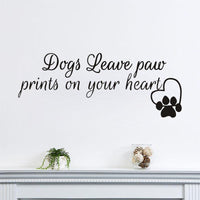 New Home Dogs Leave Paw Prints On Your Heart Wall Sticker - sparklingselections