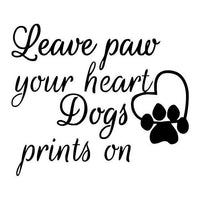 New Home Dogs Leave Paw Prints On Your Heart Wall Sticker - sparklingselections