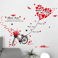 Romantic Love Cycling Wall Stickers for Home Decor - sparklingselections