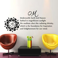 Om Sign Wall Decal Text Living Room Sticker, size 58*26 cm - sparklingselections