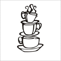 Coffee House Cups Removable Wall Decals - sparklingselections