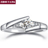 Classical Silver Color Cubic Zirconia Engagement Ring