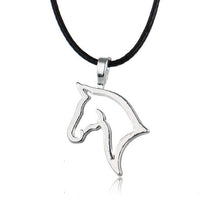 Fashion Silver Plated Horse Head Animal Heart Pendant Necklace - sparklingselections