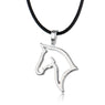 Fashion Silver Plated Horse Head Animal Heart Pendant Necklace