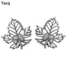 Silver Maple Leaves Stud Earrings for Women