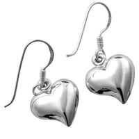 Sterling Silver Heart Love Dangle Earrings for Women - sparklingselections