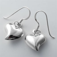 Sterling Silver Heart Love Dangle Earrings for Women - sparklingselections