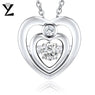 Heart Necklace with Dancing Natural Topaz Necklace For Women