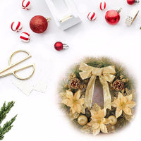 40cm Diameter Christmas Wreath Bow Pine Needle Christmas Decoration For Home - sparklingselections