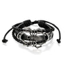 Leather Braided Charm Handcuff  Bangles