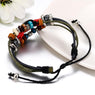 Multi Layer Leather Charm Bangle Bracelet