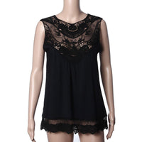 New Women Sleeveless Black Blouse Summer top - sparklingselections