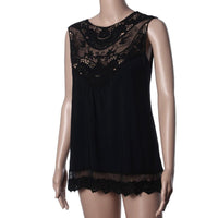 New Women Sleeveless Black Blouse Summer top - sparklingselections