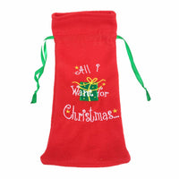 Merry Christmas Red Wine Bottle Cover Bags Christmas Gift - sparklingselections