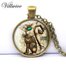 New Steampunk Silver Plated Cat Pendant Necklace