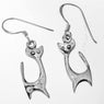 Sterling Silver Cat Dangle Earrings for Women