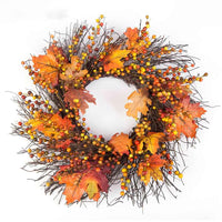 50cm Berry Maple Leaf Fall Door Wreath - sparklingselections