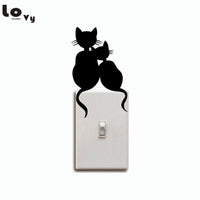 Cats Couple Switch Sticker Wall Decal For Kids Room - sparklingselections