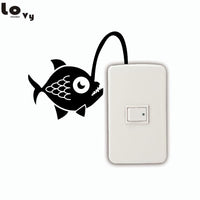 Angler Fish Light Switch Wall Sticker for Kids Room - sparklingselections