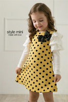 Long Sleeve Dotted One Piece Dress for Childrens - sparklingselections