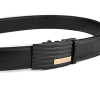 Men's Genuine Leather Automatic Buckle Black Belt - sparklingselections