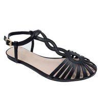 Fashion Leather Ladies Flat Sandals - sparklingselections