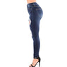 new woman slim skinny fitted ripped jeans