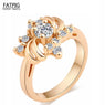 Fashion Flower Zircon Gold Color Ring