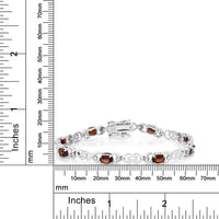 Natural Garnet Rhodium Plated Plated Bracelet For Women - sparklingselections