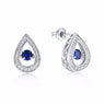 White Topaz Blue Silver Earrings For Women