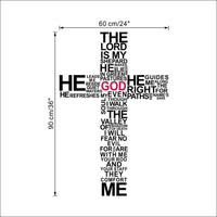 New Letter Pattern Jesus Cross Wall Sticker - sparklingselections