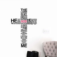 New Letter Pattern Jesus Cross Wall Sticker - sparklingselections