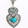 Womens Tibetan Flower Leaf Pendant Necklace