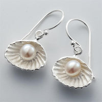 Silver Cultured Pearl Dangle Drop Earrings - sparklingselections